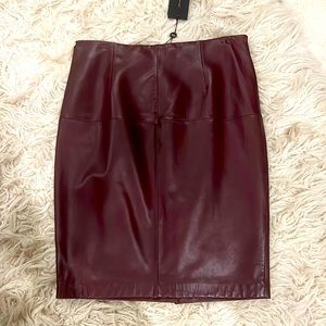 Antonio Melani burgundy leather pencil skirt. Nwt. Never worn.